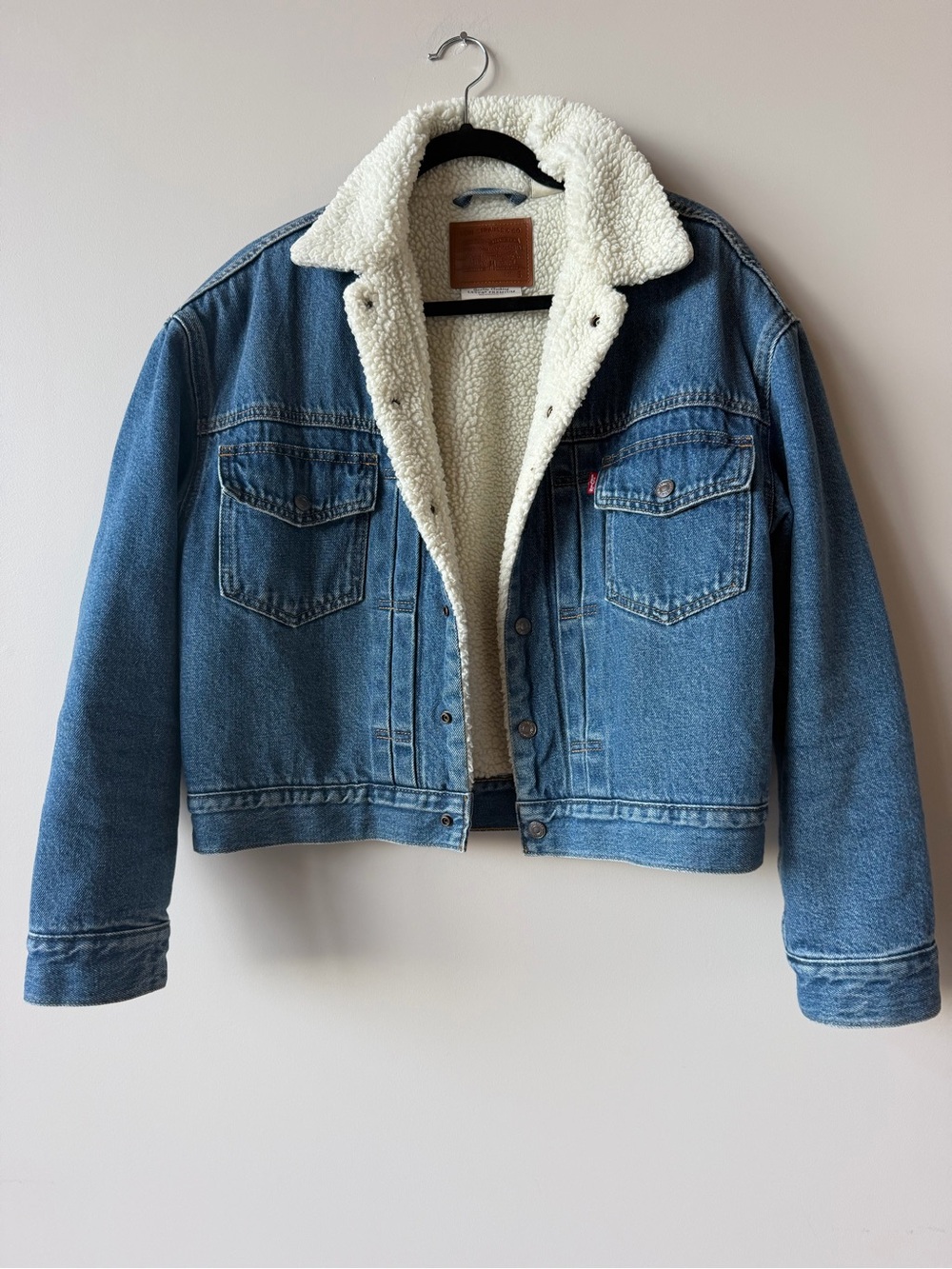 Levi's Blue Denim Sherpa Jacket small